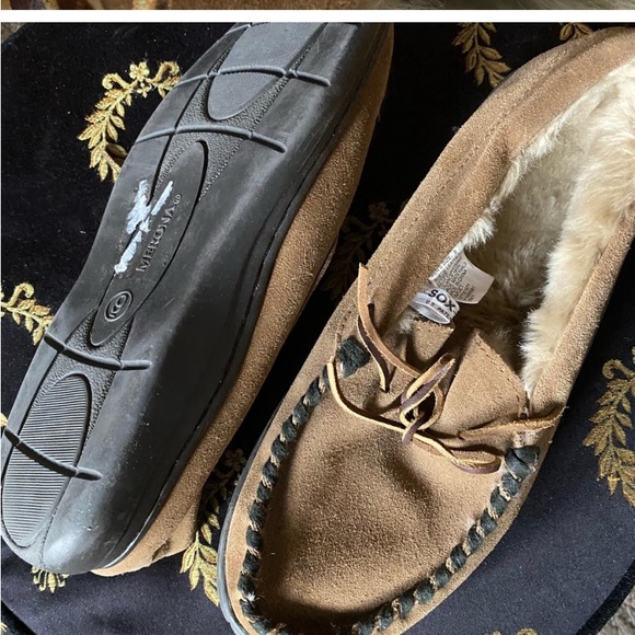 SOX SUEDE-LEATHER MOCCASIN LOAFER SLIP ONS WITH FAUX FUR 9 - Picture 3 of 5